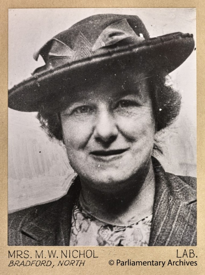 Mrs M W Nichol, Bradford, North. July 1945. © Parliamentary Archives, PHO/9/1/56/2  